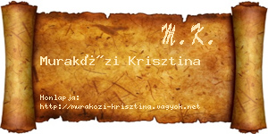 Muraközi Krisztina névjegykártya